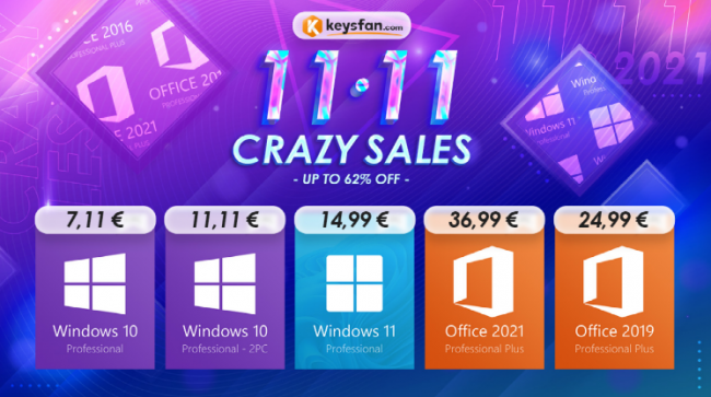 Ottieni Windows 10 più economico 7,11 € Saldi 11.11 Keysfan - FrShot_1636359094_