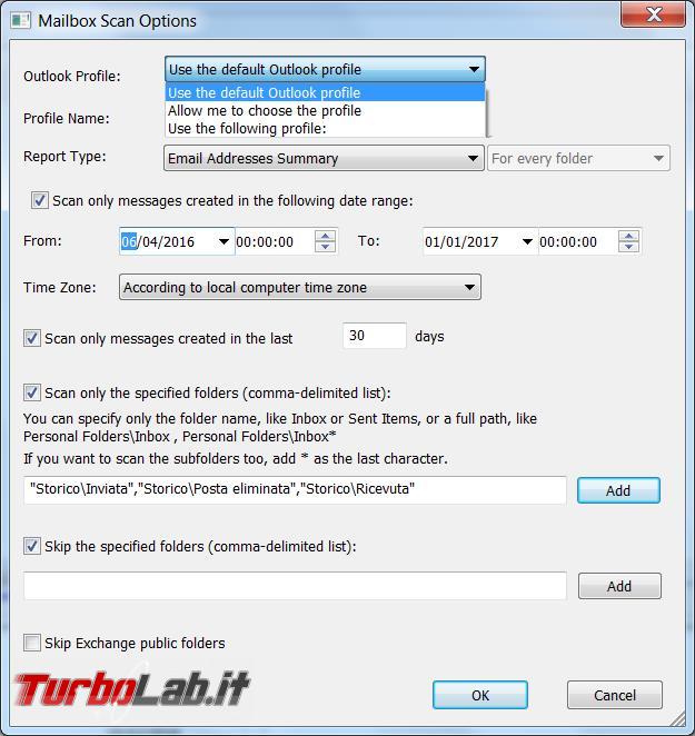 OutlookStatView crea statistiche posta Microsoft Outlook