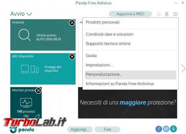 Panda Free Antivirus messo prova TurboLab.it