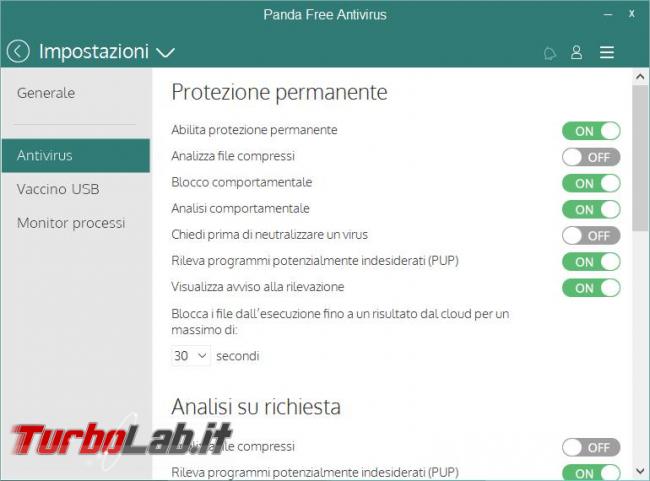 Panda Free Antivirus messo prova TurboLab.it