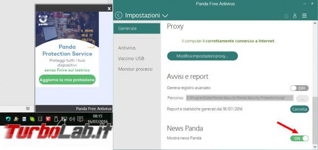 Panda Free Antivirus messo prova TurboLab.it