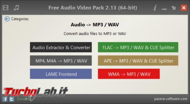 Pazera Free Audio Video Pack suite programmi conversione audio video