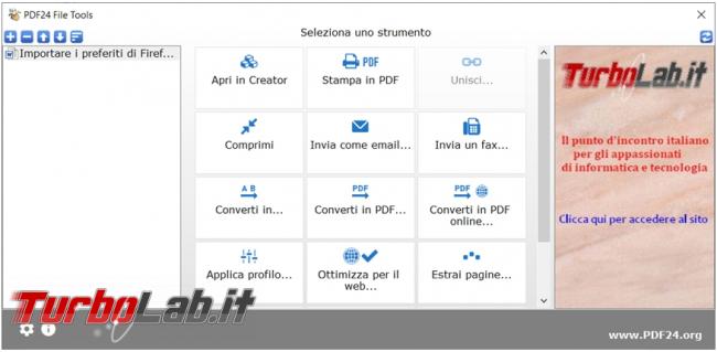 PDF24 programma tuttofare creazione, conversione compressione file PDF