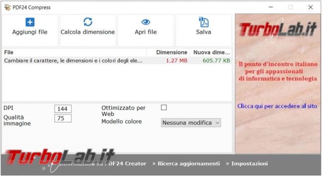 PDF24 programma tuttofare creazione, conversione compressione file PDF