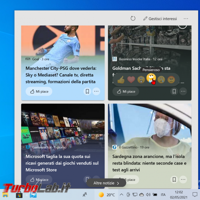 Perché è comparsa icona sole PC Windows 10? Come si nasconde/disattiva Notizie interessi? (video)