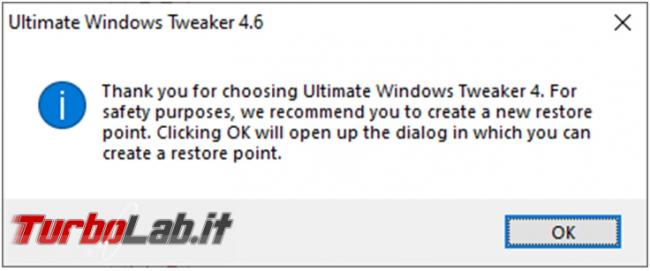 Personalizzazione completa Windows 10: guida Ultimate Windows Tweaker