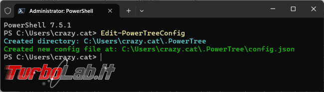 PowerTree, modulo PowerShell, vedere struttura albero file cartelle