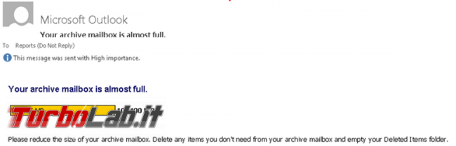 principali messaggi d’errore quando spedite email