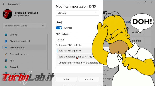Privacy Windows 11: come attivare DNS over HTTPS (DoH) nascondere siti visti lavoro