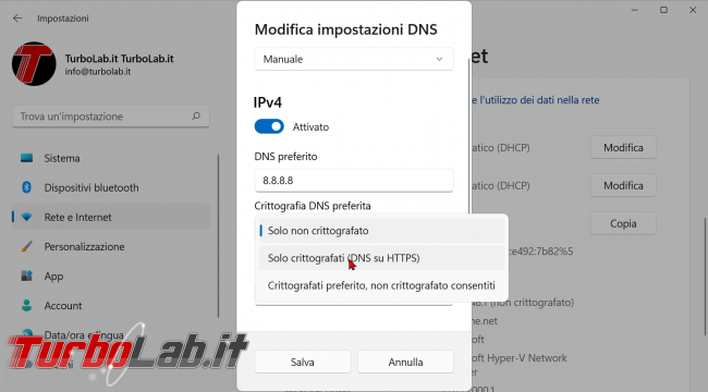 Privacy Windows 11: come attivare DNS over HTTPS (DoH) nascondere siti visti lavoro - zShotVM_1635586262