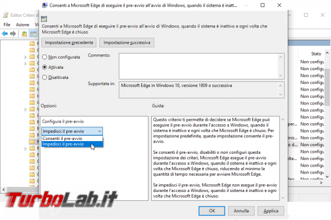 Processi MicrosoftEdge.exe MicrosoftEdgeCP.exe: come impedire, bloccare, disabilitare esecuzione automatica Microsoft Edge boot Windows 10 (AllowPrelaunch, AllowTabPreloading) - Mobile_zShot_1534361073