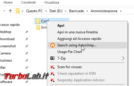 Programma Windows cercare interno file cartella: guida rapida AstroGrep