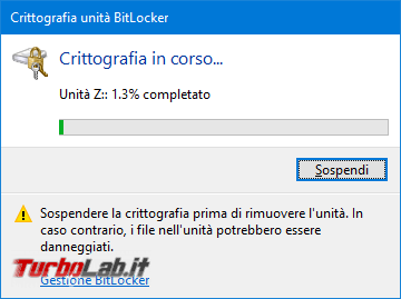 Proteggere password memoria/chiavetta USB, senza installare programmi aggiuntivi: guida BitLocker To Go Windows 10, Windows 8, Windows 7 - Proteggere chiavetta USB con password BitLocker To Go (8)