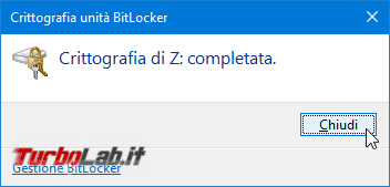 Proteggere password memoria/chiavetta USB, senza installare programmi aggiuntivi: guida BitLocker To Go Windows 10, Windows 8, Windows 7 - Proteggere chiavetta USB con password BitLocker To Go (9)