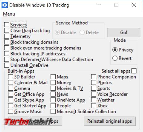 Proteggi maggiormente privacy, quando utilizzi Windows 10, limita quantità dati inviati Microsoft