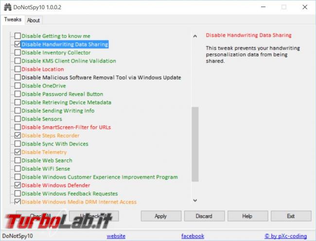 Proteggi maggiormente privacy, quando utilizzi Windows 10, limita quantità dati inviati Microsoft
