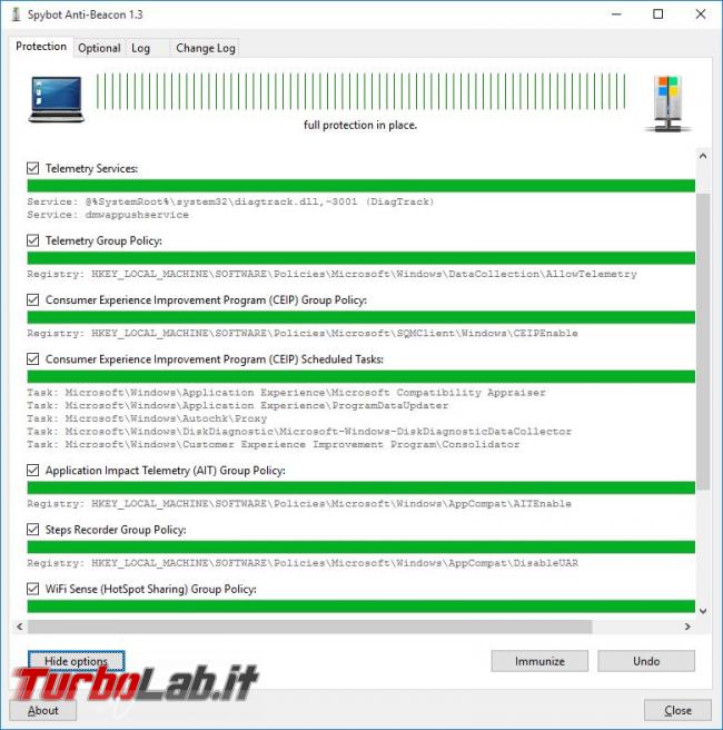Proteggi maggiormente privacy, quando utilizzi Windows 10, limita quantità dati inviati Microsoft