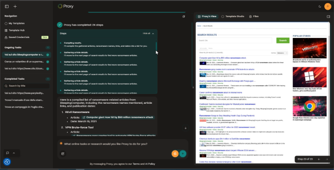 Proxy: agente sa interagire web (quasi) come utente