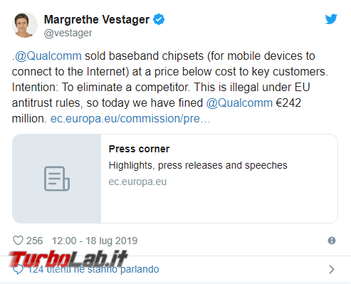 Qualcomm multata U.. concorrenza sleale - Annotazione 2019-07-18 183954