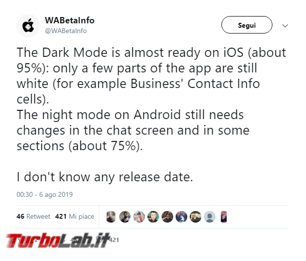 Quasi pronta interfaccia scura WhatsApp - Annotazione 2019-08-07 081332