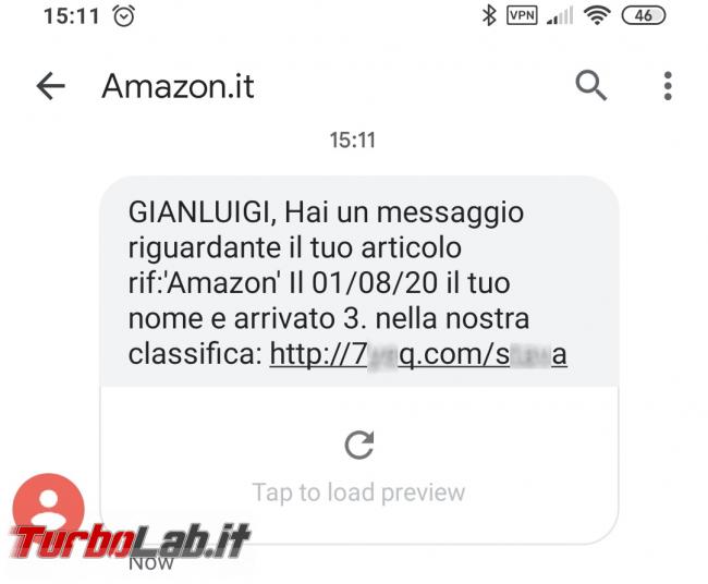 Questa settimana TLI (05 settembre 2020) - Hai un messaggio riguardante il tuo articolo Amazon