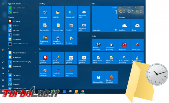 Questa settimana TLI (11 novembre 2017) - backup start menu windows 10