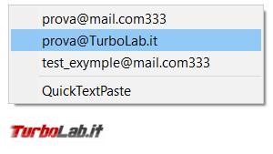 QuickTextPaste permette incollare qualsiasi testo predefinito schermate programmi Windows