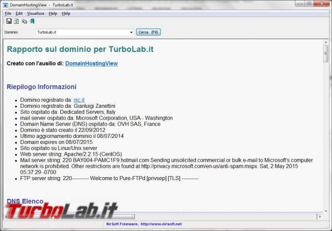 Raccogliere informazioni sito Internet gestore