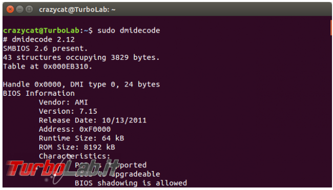 Raccogliere informazioni Ubuntu direttamente terminale