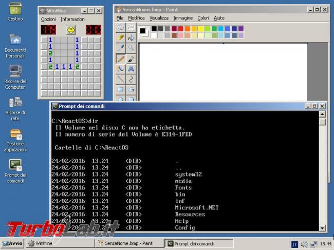 ReactOS 0.4.0 prova - clone open source Windows cresce ancora, molto lentamente
