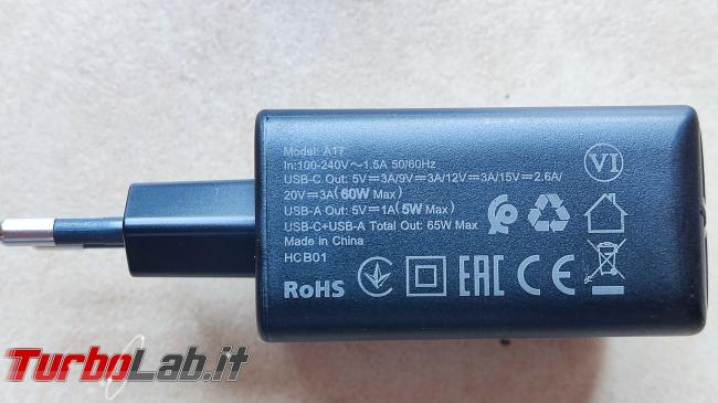Recensione prova: caricatore-hub ACEFAST A17 65 W uscita video HDMI - IMG_20220520_144122