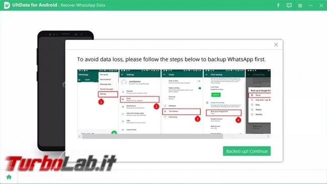 Recuperare messaggi cancellati WhatsApp UltData