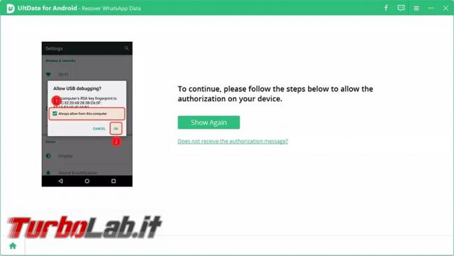 Recuperare messaggi cancellati WhatsApp UltData