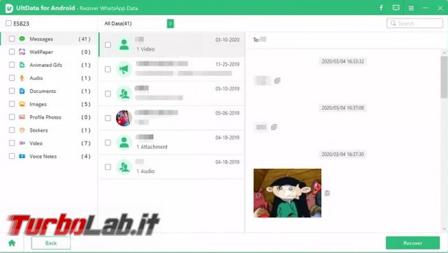 Recuperare messaggi cancellati WhatsApp UltData - preview-whastapp-data