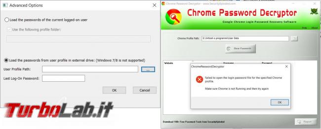 Recuperare password dimenticate Chrome