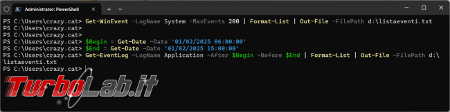 Reindirizzare l’output comando verso file testo PowerShell cmdlet Out-File