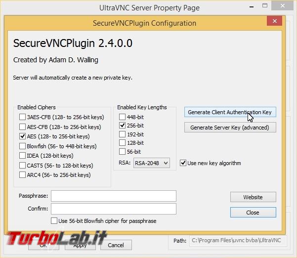 Rendere sicuro UltraVNC: guida crittografia SecureVNC