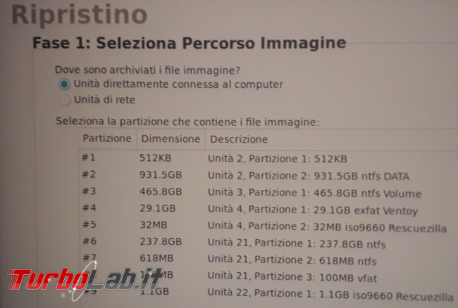 Rescuezilla coltellino svizzero clonazione ripristino immagini backup
