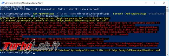 Resettare impostazioni Microsoft Edge reinstallarlo quando va crash