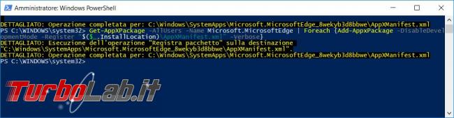 Resettare impostazioni Microsoft Edge reinstallarlo quando va crash