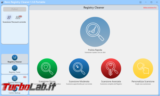 Revo Registry Cleaner pulitore registro configurazione Windows