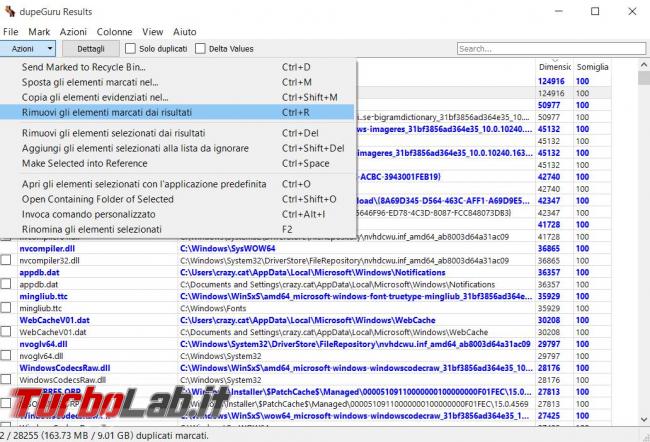 ricerca file duplicati disco fisso dupeGuru