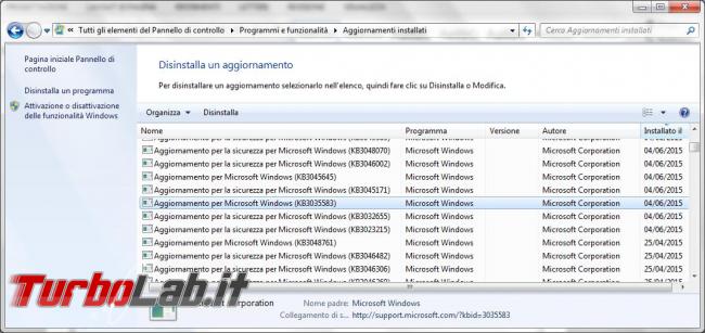 Rimuovere icona avviso dell’aggiornamento Windows 10