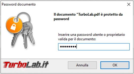 Rimuovere password d'apertura protezioni file PDF