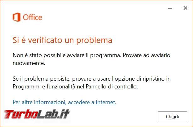 Riparare reinstallare Microsoft Office 2016 risolvere tutti problemi