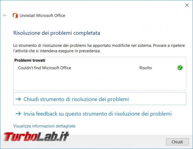 Riparare reinstallare Microsoft Office 2016 risolvere tutti problemi