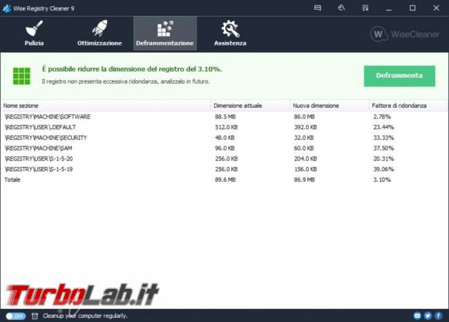 Ripulire registro configurazione Windows Wise Registry Cleaner