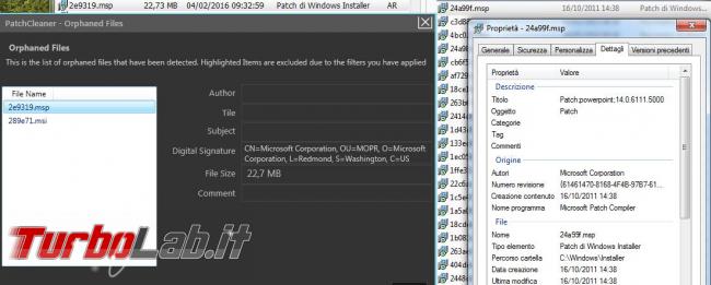 Ripulisci cartella Windows Installer file inutili PatchCleaner