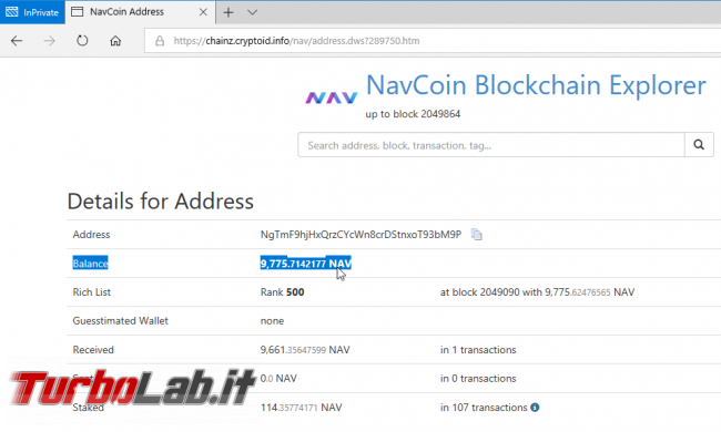 [risolto] Aiuto wallet NavCoin! Mi sono sparite quasi tutte monete NAV!