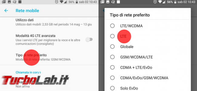 [risolto] APN Iliad Android: come configurare Internet 4G (parametri connessione dati smartphone) - android tipo di rete preferito LTE